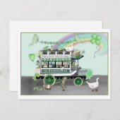 St. Patrick's Day Shamrocker Omnibus Post Card Postkarte (Vorne/Hinten)