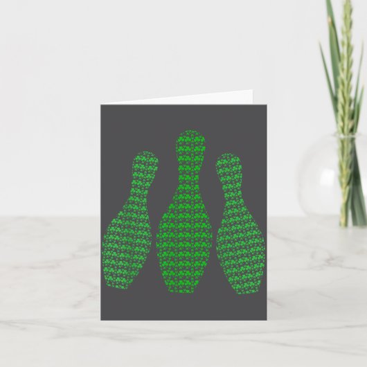 St. Patrick's Day Shamrocks Bowling Irisches Outfi Karte (Vorderseite)
