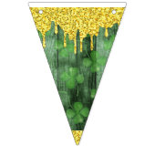 St. Patrick's Day Shamrocks Glitter Gold Drips Wimpelkette (Dritte Fahne)