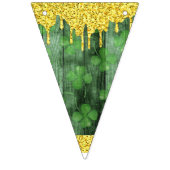 St. Patrick's Day Shamrocks Glitter Gold Drips Wimpelkette (Zweite Fahne)