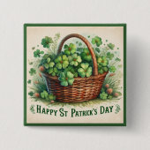 St. Patricks Day Shamrocks Knopf Button (Vorderseite)