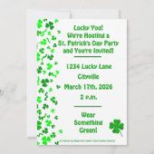 St Patrick's Day Shamrocks Personalized Flat Einladung (Rückseite)