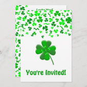 St Patrick's Day Shamrocks Personalized Flat Einladung (Vorne/Hinten)