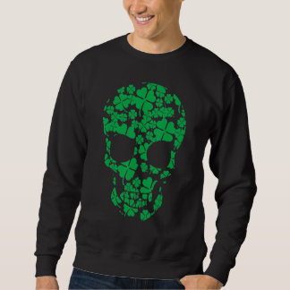 St. Patrick's Day Shamrocks Schädel Sweatshirt