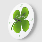 St Patrick's Day Shamrocks Thunder_Cove Große Wanduhr (Winkel)