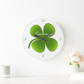St Patrick's Day Shamrocks Thunder_Cove Große Wanduhr (Zuhause)