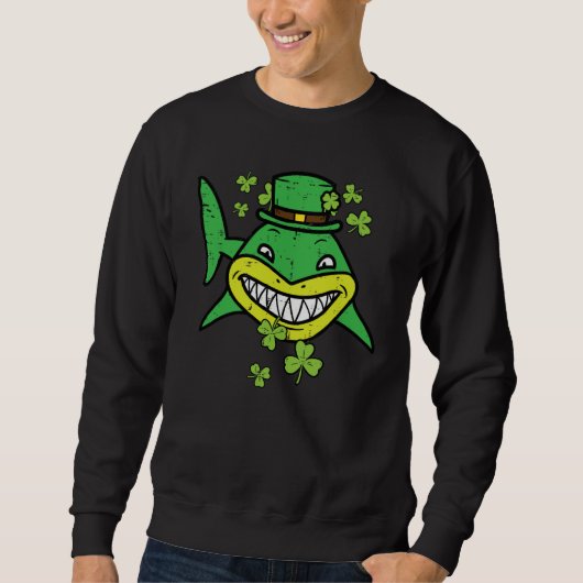 St Patricks Day Shark Saint Paddys Pattys Irish Me Sweatshirt (Vorderseite)