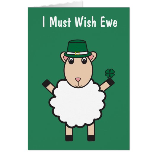 St. Patrick's Day Sheep Wish Ewe Funny Personalize (Vorne)