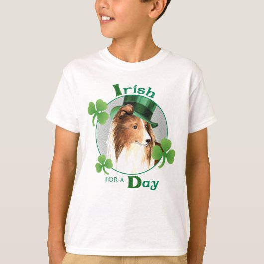 St. Patrick's Day Sheltie T-Shirt (Vorderseite)