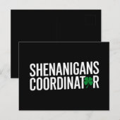 St. Patrick's Day Shenanigan Coordinator Postkarte (Vorne/Hinten)
