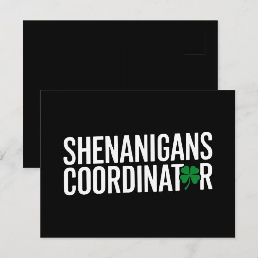 St. Patrick's Day Shenanigan Coordinator Postkarte (Vorne/Hinten)