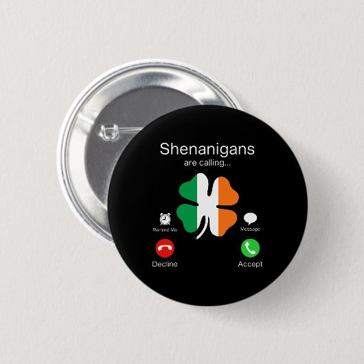 St Patricks Day Shenanigans 1 Button (Vorne & Hinten)