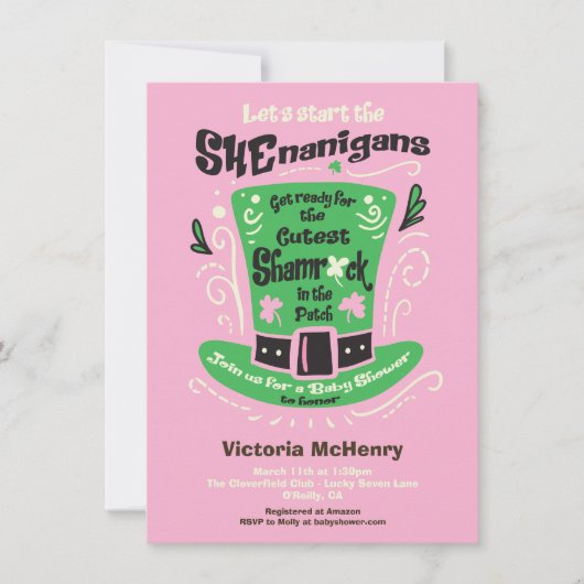 St. Patrick's Day Shenanigans Baby Shower Einladung (Vorderseite)