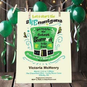 St Patrick's Day Shenanigans Baby Shower Invitati Einladung