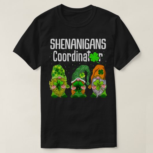 St Patricks Day Shenanigans Coordinator Gnomes Gre T-Shirt (Design vorne)