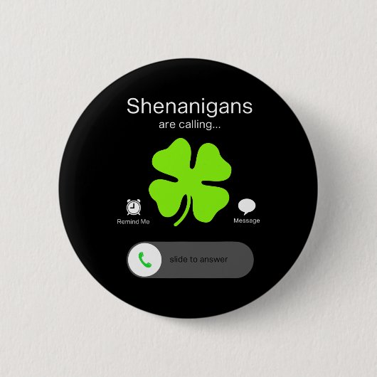 St Patricks Day Shenanigans Fun Irish Clover 1 Button (Vorderseite)