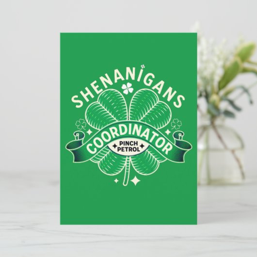 St Patricks Day - Shenanigans-Koordinator Einladung (Stehend Vorderseite)
