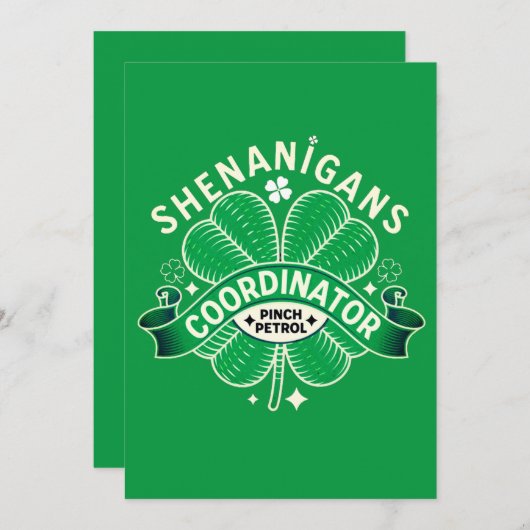 St Patricks Day - Shenanigans-Koordinator Einladung (Vorne/Hinten)