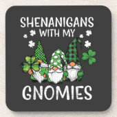 St Patricks Day-Shenanigans mit Gnomies Gnom Getränkeuntersetzer (Vorderseite)