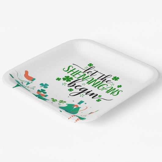 St. Patrick's Day Shenanigans Party Pappteller (Gewinkelt)