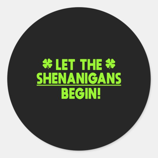St Patricks Day Shenanigans Runder Aufkleber (Vorderseite)