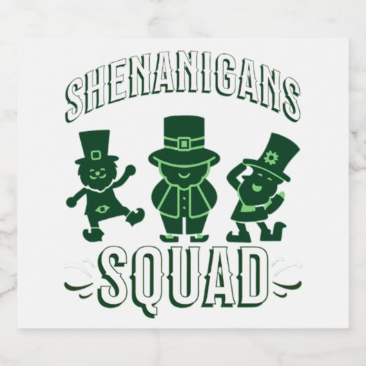 ST PATRICK'S DAY - SHENANIGANS SQUAD BIERFLASCHENETIKETT (Einzelnes Label)