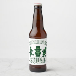 ST PATRICK'S DAY - SHENANIGANS SQUAD BIERFLASCHENETIKETT