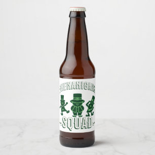 ST PATRICK'S DAY - SHENANIGANS SQUAD BIERFLASCHENETIKETT