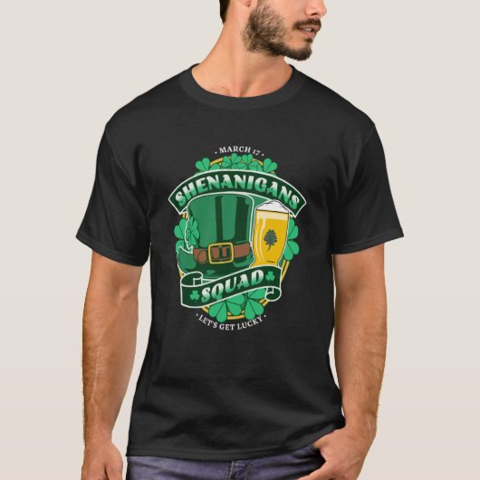 St Patrick's Day Shenanigans Squad Irish Drink T-Shirt (Vorderseite)