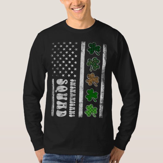 St Patricks Day Shenanigans Squad US flag American T-Shirt (Vorderseite)