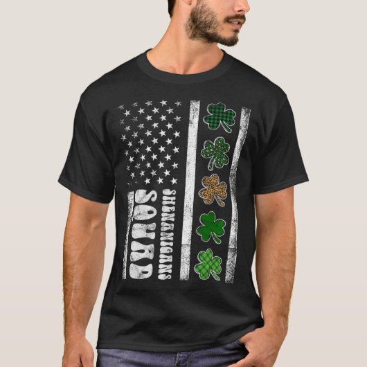 St Patricks Day Shenanigans Squad US flag American T-Shirt (Vorderseite)