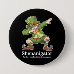 St Patricks Day Shenanigator Dabbing Kobold Button