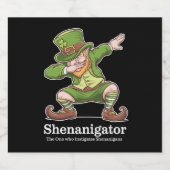 St Patricks Day Shenanigator Dabbing Leprechaun Bierflaschenetikett (Einzelnes Label)