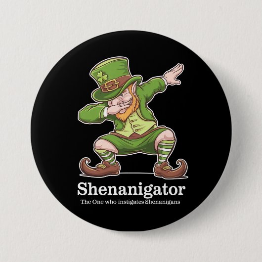 St Patricks Day Shenanigator Dabbing Leprechaun Button (Vorderseite)