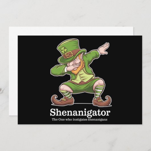 St Patricks Day Shenanigator Dabbing Leprechaun Einladung (Vorne/Hinten)