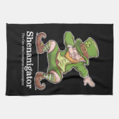 St Patricks Day Shenanigator Dabbing Leprechaun Geschirrtuch (Horizontal)