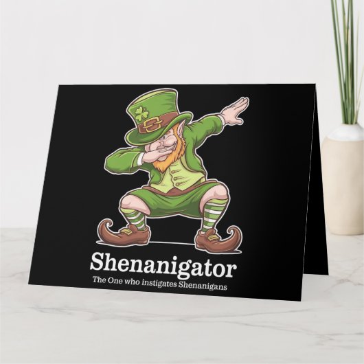St Patricks Day Shenanigator Dabbing Leprechaun Karte (Vorderseite)
