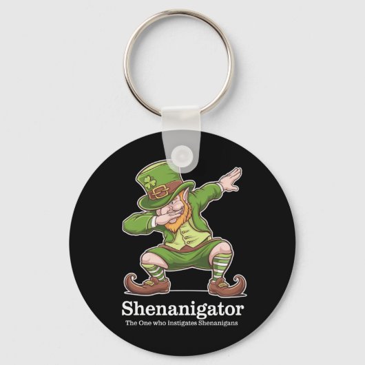 St Patricks Day Shenanigator Dabbing Leprechaun Schlüsselanhänger (Vorderseite)