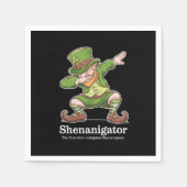 St Patricks Day Shenanigator Dabbing Leprechaun Serviette (Vorderseite)