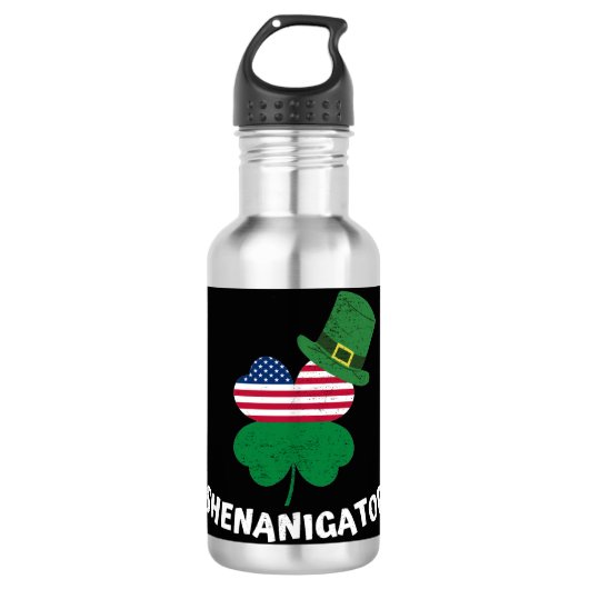 St. Patrick's Day Shenanigator Edelstahlflasche (Vorderseite)