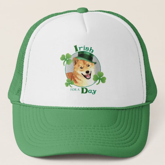 St. Patrick's Day Shiba Inu Truckerkappe (Vorderseite)