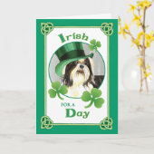 St. Patrick's Day Shih Tzu Karte (Gelbe Blume)