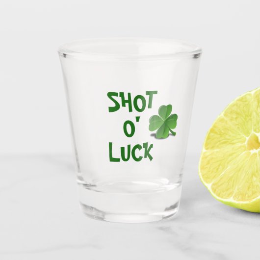 St Patrick's Day Shot O' Luck Clover Schnapsglas (Vorderseite)