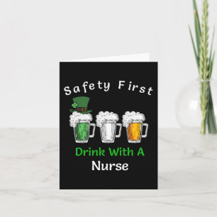 St Patricks Day - Sicherheit Erster Drink mit eine Karte