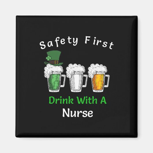 St Patricks Day - Sicherheit Erster Drink mit eine Magnet (Vorne)