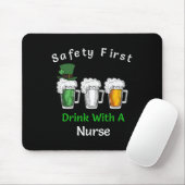 St Patricks Day - Sicherheit Erster Drink mit eine Mousepad (Mit Mouse)
