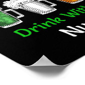 St Patricks Day - Sicherheit Erster Drink mit eine Poster (Ecke)