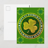 St. Patrick's Day Siegel Postkarte (Vorne/Hinten)