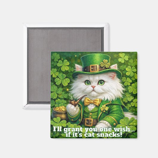 St. Patrick's Day Silly Cat Leprechaun Magnet (Vorderseite/Rückseite)