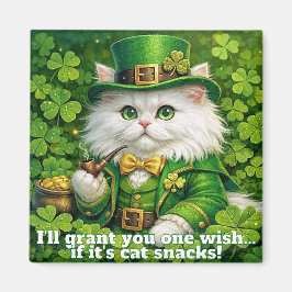 St. Patrick's Day Silly Cat Leprechaun Magnet